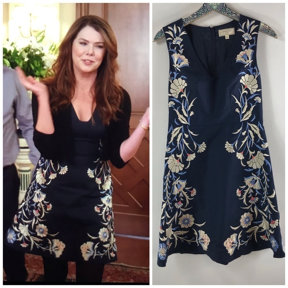 ASO As Seen On Gilmore Girls Lorelai Gilmore Floral Embroidered Dress Size 4